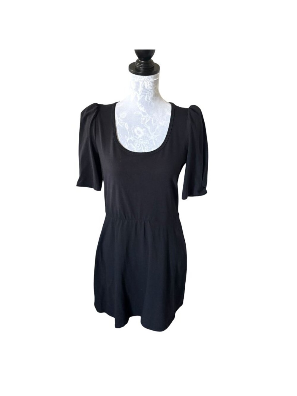 REFORMATION Elisha Dress Black Puff Sleeve XLarge